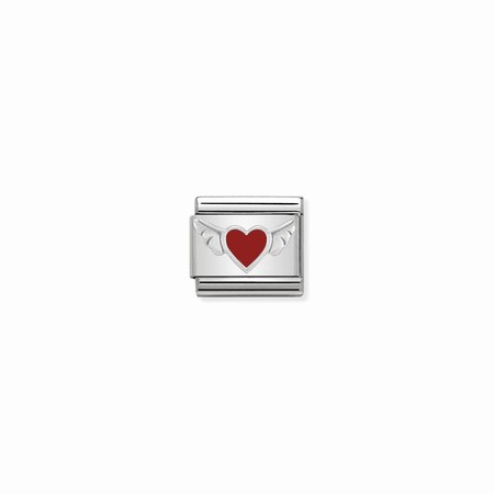 Nomination Silver Red Flying Heart Composable Charm